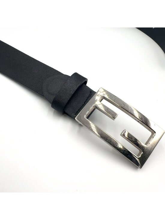 Fendi Limited Mamma Buckle Leather Black Belt Silver main image 8